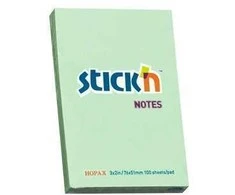 Lipnūs lapeliai Stick´N 21147, 51x76mm, 100 lapelių, šviesiai žalios spalvos
