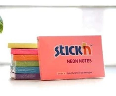 Stickn Lipnūs lapeliai Stick´N 21170, 76x127mm, 100 lapelių,neoninės rožinės spalvos