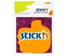 Lipnūs lapeliai Stick´N 21178, rankos formos, 50 lapelių, oranžinės spalvos, blisteryje