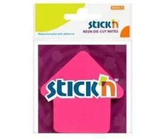 Lipnūs lapeliai Stick´N 21181, 50 lapelių, rodyklės formos, rožinės spalvos, blisteryje