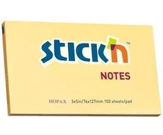 Lipnūs lapeliai Stick´N 21393, 76x127mm, 100 lapelių, oranžinės spalvos