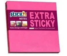 Lipnūs lapeliai Stick´N Extra Sticky 21600, 76x76mm, 90 lapelių, rožinės spalvos