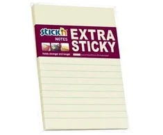 Lipnūs lapeliai Stick´N Extra Sticky 21668, 150x101mm, 90 lapelių, geltonos spalvos, linijomis