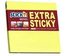 Lipnūs lapeliai Stick´N Extra Sticky 21670, 76x76mm, 90 lapelių, neoninės geltonos spalvos