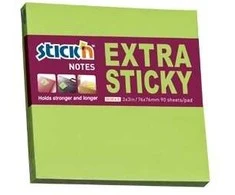 Lipnūs lapeliai Stick´N Extra Sticky 21671, 76x76mm, 90 lapelių, neoninės žalios spalvos
