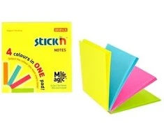 Cx Dystrybucja Lipnūs lapeliai Stick´N Magic Pads 21571, 76x76mm, 4x25 lapelius, 4 neoninės spalvos
