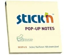 Lipnūs lapeliai Stick´N Z-Notes, 76x76mm, 100 lapelių, geltonos spalvos