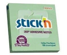 Lipnūs lapeliai StickN 21552, 70x70mm, 360 lipnumas, 100L žalios spalvos