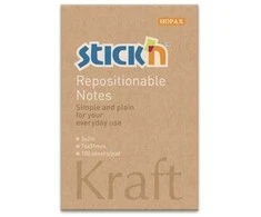 Lipnūs lapeliai StickN 21638 51x76mm, 100 lapelių, kraft