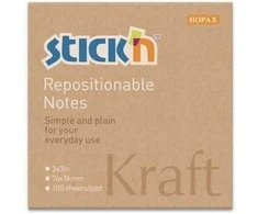 Lipnūs lapeliai StickN 21639 76x76mm , 100 lapelių, kraft