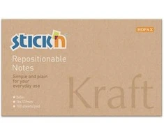 Lipnūs lapeliai StickN 21640 76x127mm, 100 lapelių, kraft