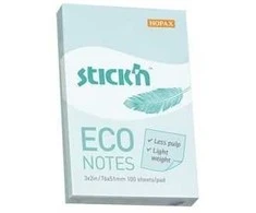 Lipnūs lapeliai StickN, 21743, Eco, 76x51mm, 100 lapelių, melsvos spalvos