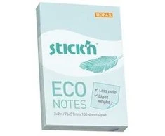 Lipnūs lapeliai StickN, 21743, Eco, 76x51mm, 100 lapelių, melsvos spalvos