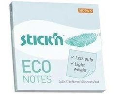 Lipnūs lapeliai StickN, 21747, Eco, 76x76mm, 100 lapelių, melsvos spalvos
