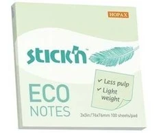 Lipnūs lapeliai StickN, 21748, Eco, 76x76mm, 100 lapelių, žalsvos spalvos
