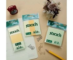 Lipnūs lapeliai StickN 21886 FSC 76x25mm, 3 spalvos po 50 vnt, pastelinės spalvos