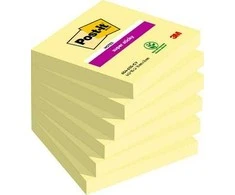 Lipnūs užrašų lapeliai 3M Post-it® Super Sticky 76mmx76mm, 90 lapelių, geltonos spalvos