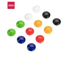 Magnetai Deli 20mm, 12 vnt./pak., įvairių spalvų