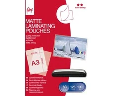 Matinė laminavimo plėvelė A3 (303x426mm) 125mic/100 lapų