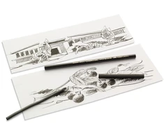 Medžio anglies lazdelė Faber-Castell PITT, 5-8mm, 12vnt