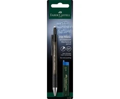 Automatinis pieštukas Faber-Castell Grip-Matic, 0,7 mm rudos spalvos + grafitai B 0,7 mm