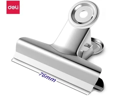 Metaliniai spaustukai DELI 76mm sidabrinės spalvos, 6vnt/pak