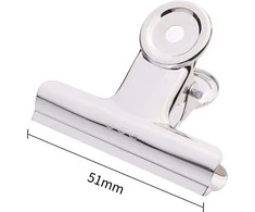 Metalinis spaustukas DELI 51mm sidabrinės spalvos 6vnt/pak