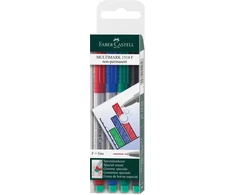 Nepermanentinių žymeklių rinkinys Faber-Castell Multimark, F 0,6mm, 4vnt