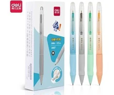 Gelinis rašiklis Deli A667, 0.5 mm, juodos spalvos, nutrinamas