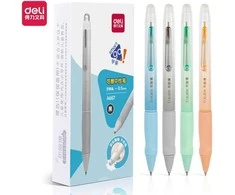 Gelinis rašiklis Deli A667, 0.5 mm, juodos spalvos, nutrinamas