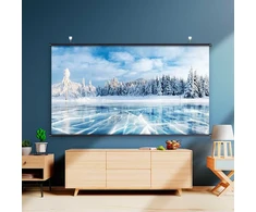 Pakabinamas konferencinis ekranas DELI 197x148cm, juodos spalvos