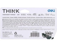 Permanentinis žymeklis DELI U101 1,5-5 mm, kirstu galiuku, 4 spalvų rinkinys
