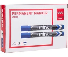 Permanentinis žymeklis DELI U101 1,5-5 mm, mėlynos spalvos, kirstu galiuku