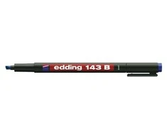 Permanentinis žymeklis Edding 143 B OHP, kirstu galiuku, 1-3mm, mėlynos spalvos