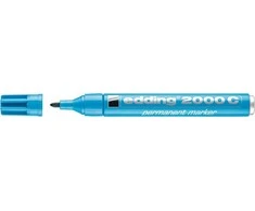 Permanentinis žymeklis Edding 2000C, apvaliu galiuku, 1,5-3mm, šviesiai mėlynos spalvos