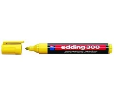 Permanentinis žymeklis Edding 300, apvaliu galiuku, 1,5-3mm, geltonos spalvos