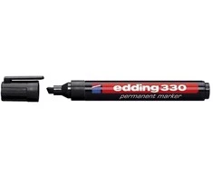 Permanentinis žymeklis Edding 330, kirstu galiuku, 1-5mm, juodos spalvos