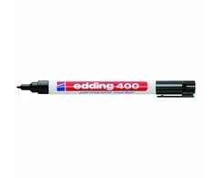 Permanentinis žymeklis Edding 400, apvaliu galiuku, 1mm, juodos spalvos