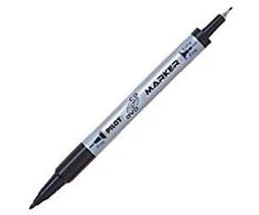 Pilot Pen Permanentinis žymeklis Pilot Twin CD-DVD, dvipusis, 0.4mm ir 0.8mm, juodos spalvos