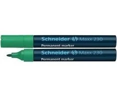 Permanentinis žymeklis Schneider 230, 1-3mm, apvaliu galiuku, žalios spalvos