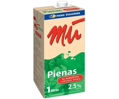 Pienas Mū, BE LAKTOZĖS, 2,5%, 1l