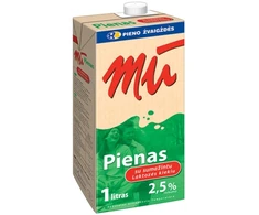 Pienas Mū, BE LAKTOZĖS, 2,5%, 1l