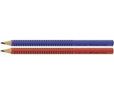 Pieštukas Faber-Castell GRIP Jumbo 2001, B, tribriaunis, padrožtas, mėlynos spalvos korpusas