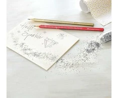 Pieštukas Faber-Castell Sparkle HB, raudonos spalvos korpusas