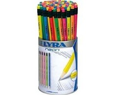 Pieštukas Lyra NEON, HB, su trintuku, padrožtas