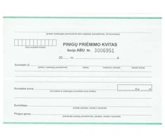 Pinigų priėmimo kvitai, A6x2x50, su Nr.