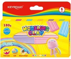 Plastelinas Keyroad, 6 pastelinės spalvos
