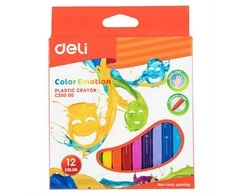 Plastikinės kreidelės DELI EC20000, 12 spalvų