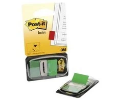 Plastikiniai žymekliai Post-it, 25x43mm, 50vnt., žalios spalvos