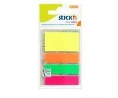 Plastikiniai žymekliai Stick´N 21051, 45x12mm, 4 spalvos po 25vnt.